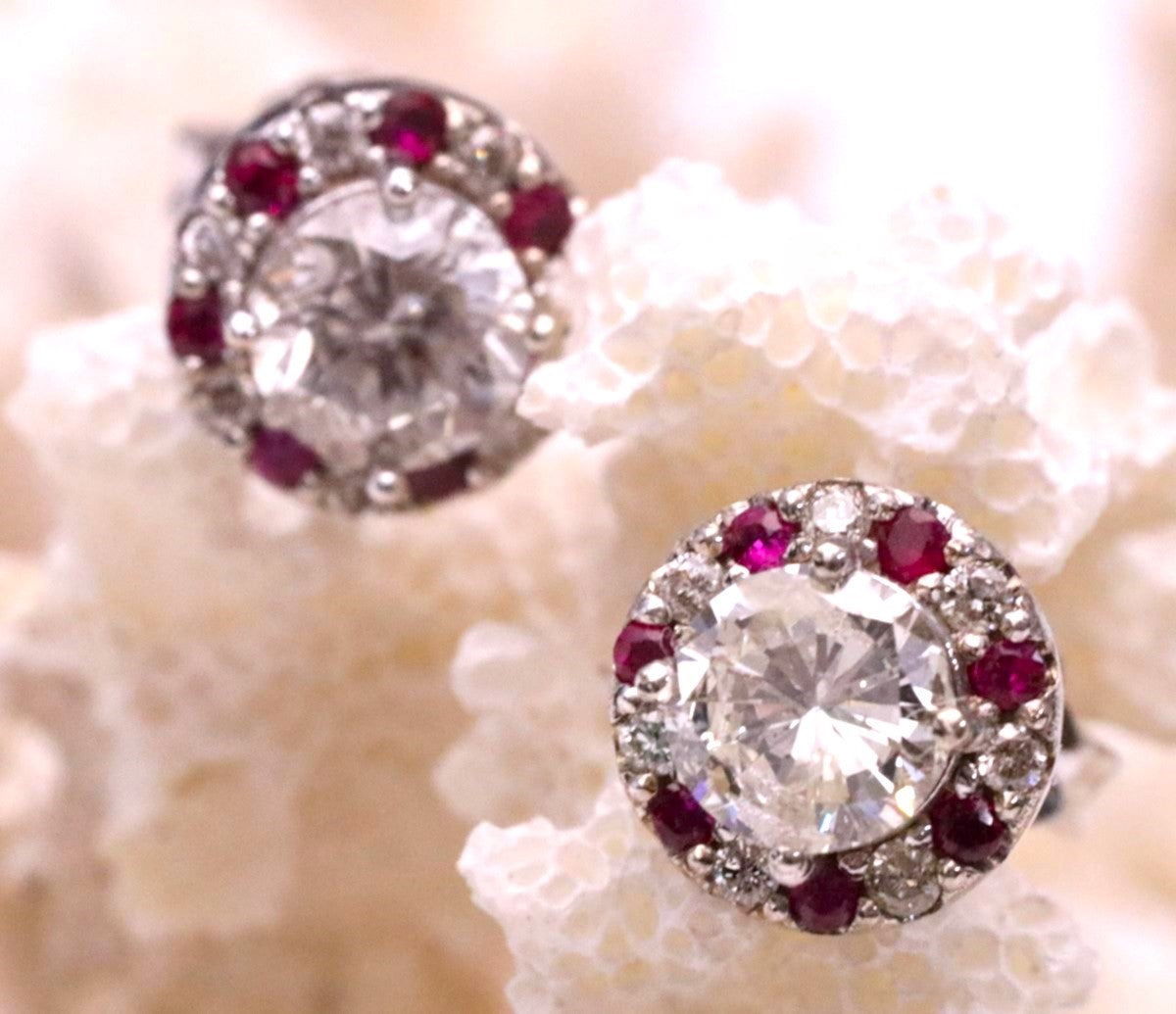 $1499.00 RUBY EARRINGS Half karet Stone