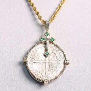 CROSS WITH EMERALDS