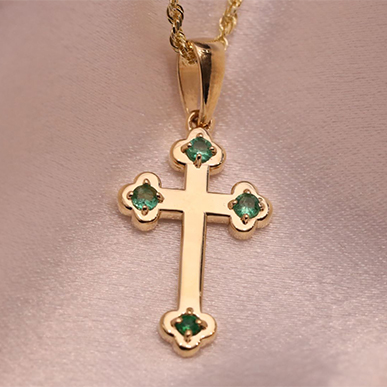 3RD CROSS GOLD EMERALDS